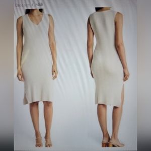 NWT! Magaschoni taupe/tan/nude midi dress! SIZE LG